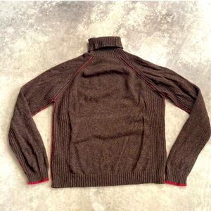 Tommy Hilfiger Sweater Mens Sz XL Brown Turtleneck Merino Wool